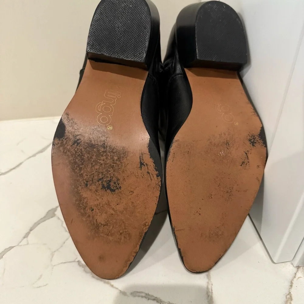Dingo,  Black Leather Western Ankle Boots , Size 9M